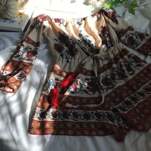 Floral Romper with Draw Strings